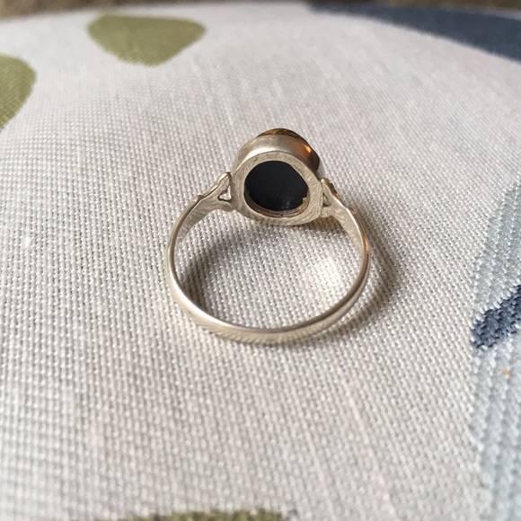 Sterling silver amber ring - size 5.5 - Picture 3 of 5